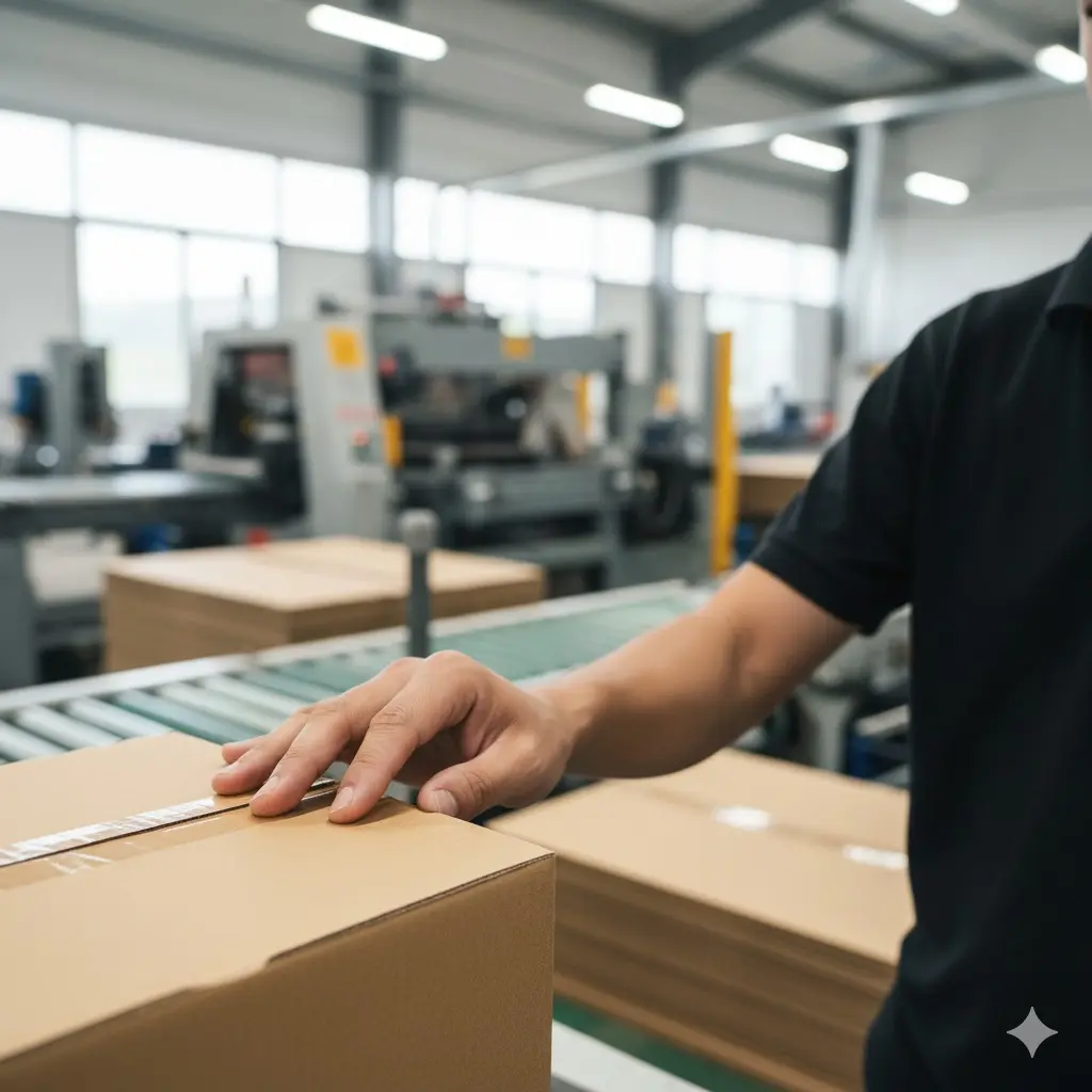 Imagem de caixas de papelão empilhadas